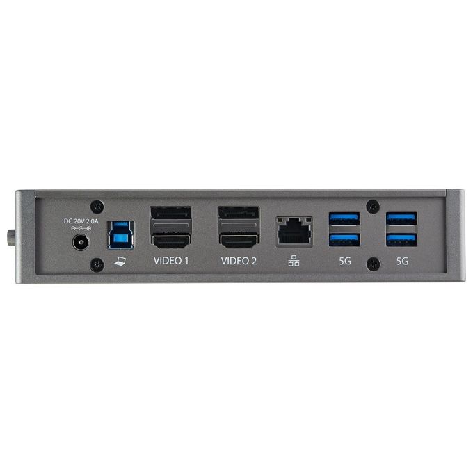 StarTech.com DK30A2DHUUE Docking Station USB-C USB-A Dual Monitor DisplayPort HDMI 4K 60Hz 6x USB-A GbE colore Nero Grigio