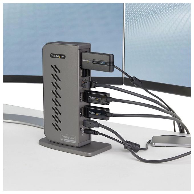 StarTech.com DK30A2DHUUE Docking Station USB-C USB-A Dual Monitor DisplayPort HDMI 4K 60Hz 6x USB-A GbE colore Nero Grigio