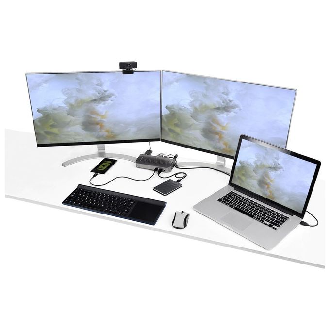 StarTech.com DK30A2DHUUE Docking Station USB-C USB-A Dual Monitor DisplayPort HDMI 4K 60Hz 6x USB-A GbE colore Nero Grigio