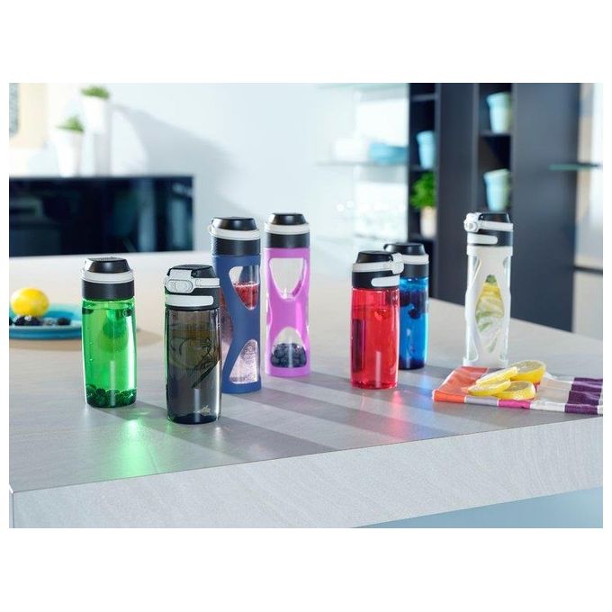 Leifheit Borraccia Flip in Vetro Rosso 600ml