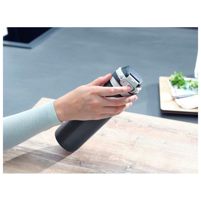 Leifheit Borraccia Flip in Vetro Nero 600ml