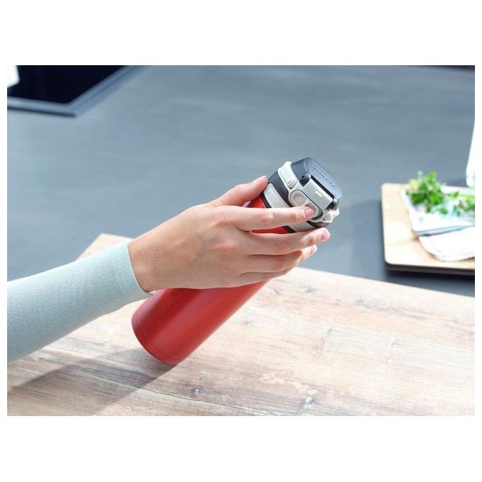 Leifheit Borraccia Flip in Vetro Rosso 600ml