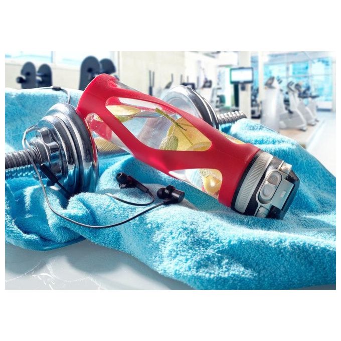 Leifheit Borraccia Flip in Vetro Rosso 600ml