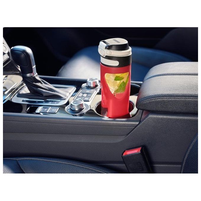 Leifheit Borraccia Flip in Vetro Rosso 600ml