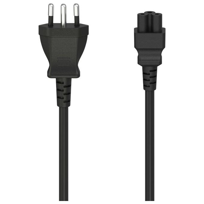 Hama Cavo Alimentazione Spina Italiana-IEC 60320 C5 F Trifoglio 1.5mt Nero