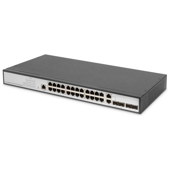 Digitus DN-80221-3 Switch di rete gestito Layer 2 Gigabit Ethernet 24 porte 4 uplink SFP-RJ45 Porta CLI colore Nero