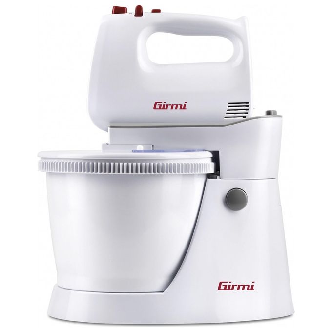 Girmi SB8201 Sbattitore Elettrico con Ciotola 400W 5 Velocita' Funzione Turbo Ciotola Girevole 3 L Accessori INOX colore Bianco