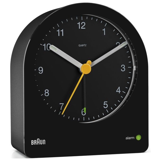 Braun BC22B Sveglia al quarzo analogica con allarme crescendo e retroilluminazione continua colore Nero