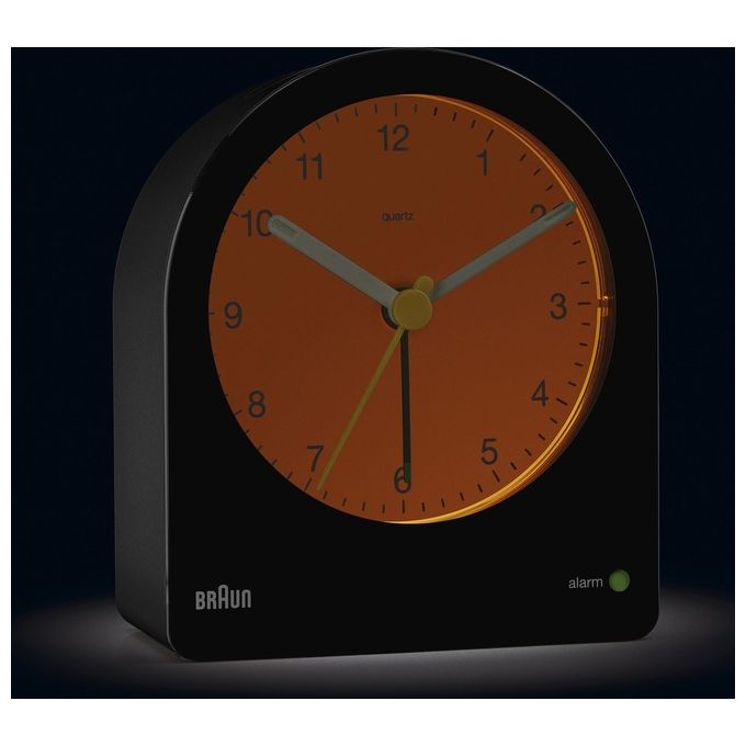 Braun BC22B Sveglia al quarzo analogica con allarme crescendo e retroilluminazione continua colore Nero