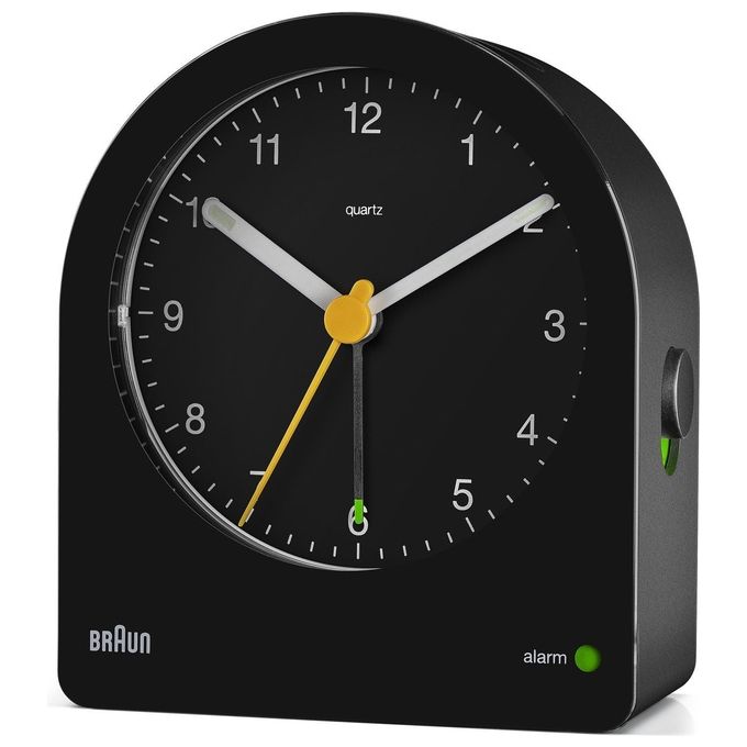 Braun BC22B Sveglia al quarzo analogica con allarme crescendo e retroilluminazione continua colore Nero