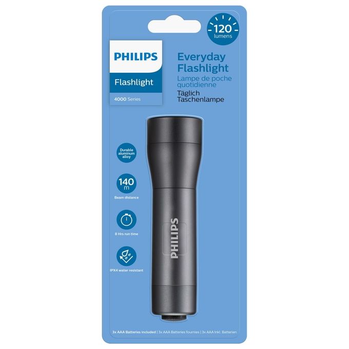 Philips 4000 Series SFL4000T-10 Torcia Nero a Mano Led