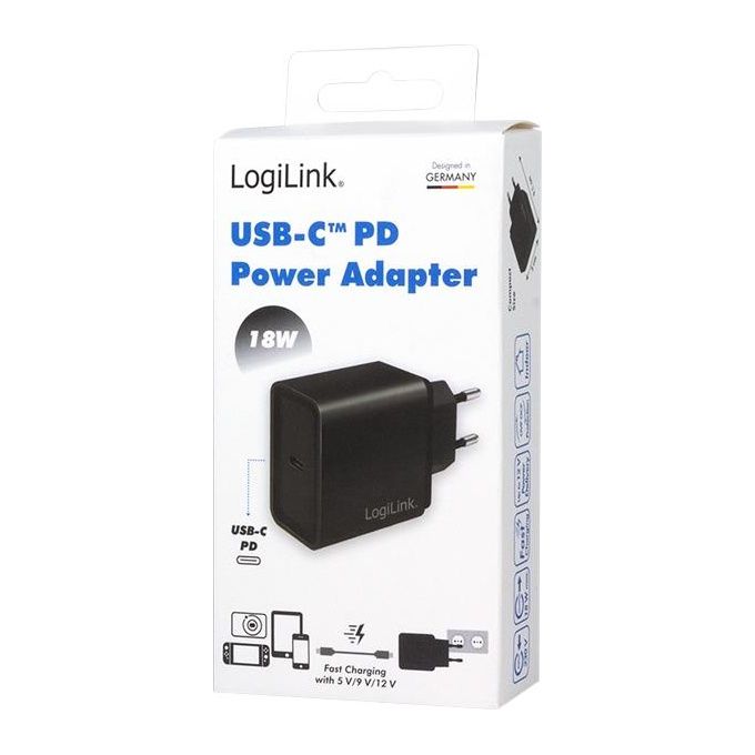 Logilink Caricabatterie con porta Usb-C 18W