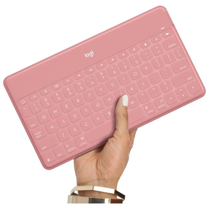 Logitech 920-010041 Keys-To-Go Tastiera Bluetooth QWERTY Italiano per iPhone iPad Apple TV colore Rosa