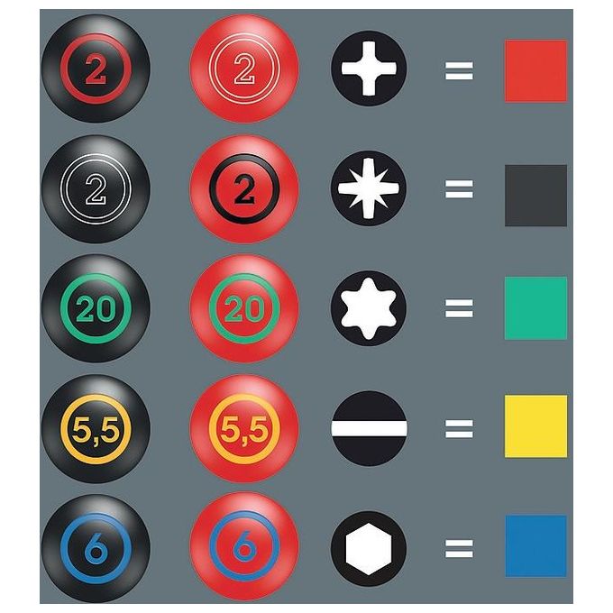 Wera 334-6 Kraftform Plus Lasertip Set di Cacciaviti 6 Pezzi