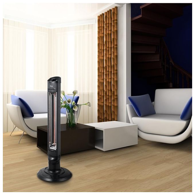 Ardes AR4B03 CAIO Stufa Elettrica a Infrarossi Fibra di Carbonio Oscillante 2 Livelli 1000 W colore Nero