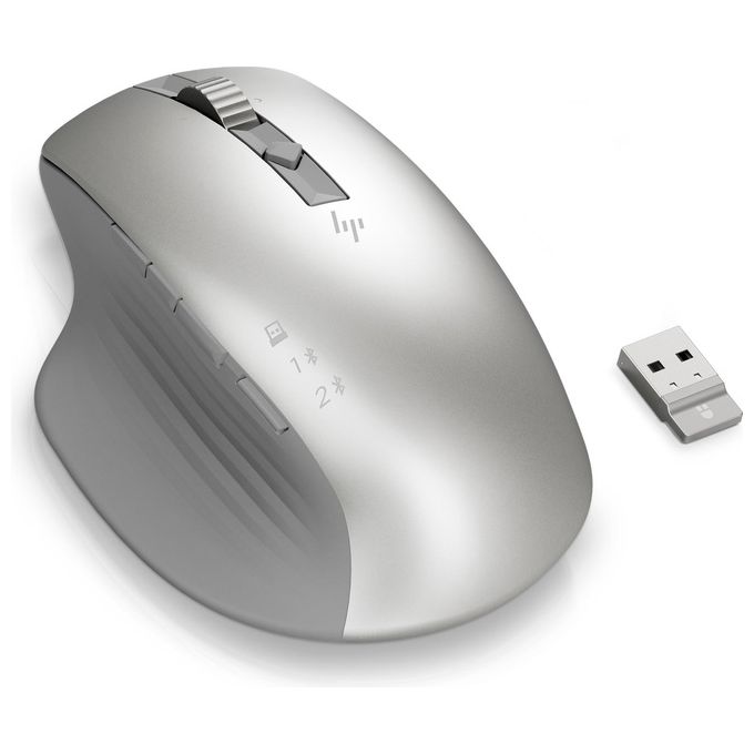 HP 930M Creator Mouse Wireless Bluetooth 5.1 2.4 GHz 7 Pulsanti Programmabili 4000 DPI colore Argento