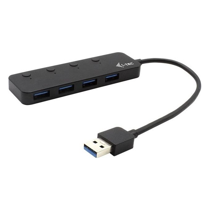 I-Tec U3CHARGEHUB4 Usb 3.0 Metal Hub 4 Porte con Switch Individuale On-Off