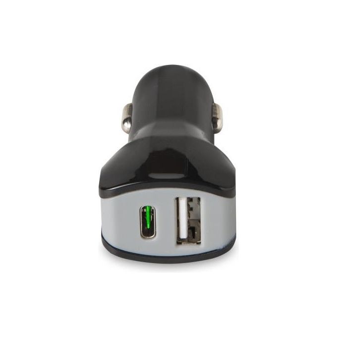 Celly Caricabatterie da Auto 2 Porte Usb-Type-C Nero