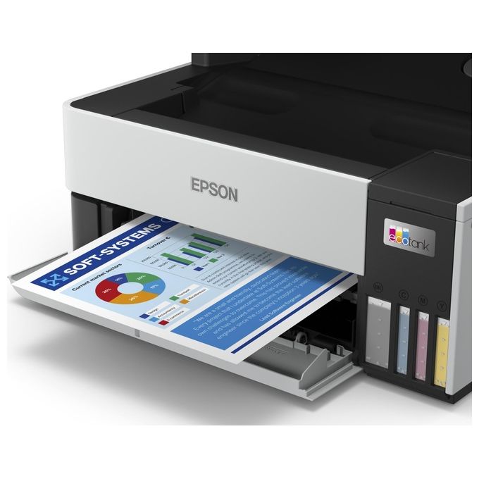 Epson ET-5170 EcoTank Stampante Multifunzione A4 con Serbatoi d'Inchiostro Wi-Fi Ethernet Stampa Fronte Retro Touch Screen 6.1 cm ADF colore Nero