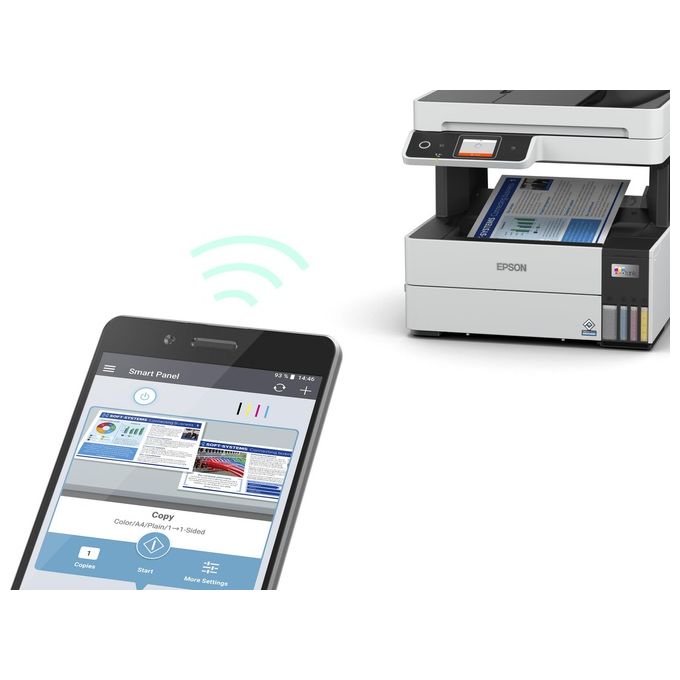 Epson ET-5170 EcoTank Stampante Multifunzione A4 con Serbatoi d'Inchiostro Wi-Fi Ethernet Stampa Fronte Retro Touch Screen 6.1 cm ADF colore Nero