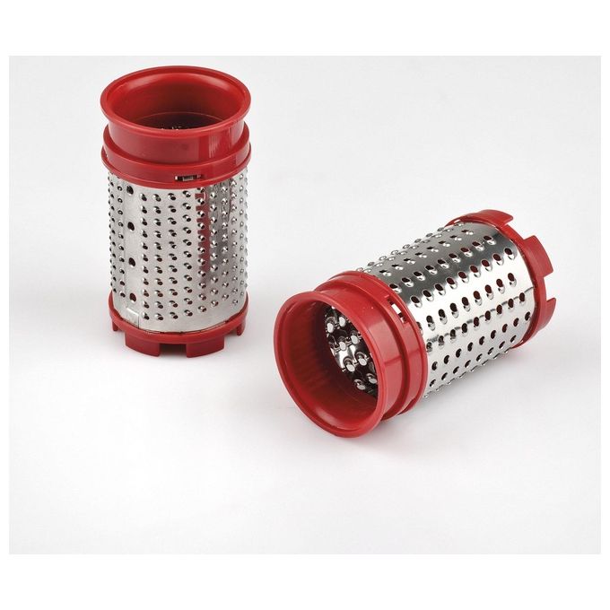 Girmi GT0201 Grattugia Elettrica Ricaricabile 12W 2 Rulli Inox Bianco-Rosso