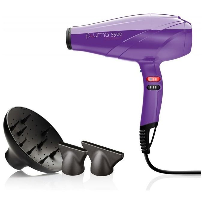 Ga.ma SH1607 Pluma 5500 Asciugacapelli 2400W Ion Plus 2 velocita' 3 temperature diffusore e 2 bocchette colore Viola