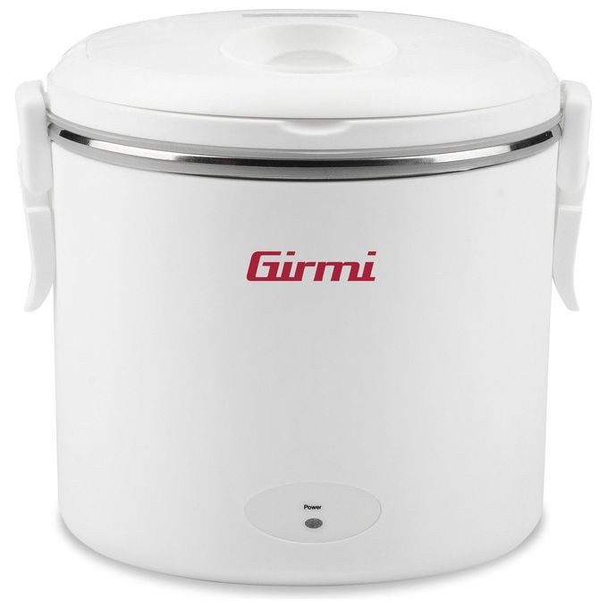 Girmi SC02 - Scaldavivande elettrico 0,7 L, 36 W, Doppio voltaggio 12V-230V, Contenitore in acciaio inox, Maniglia pieghevole, Bianco