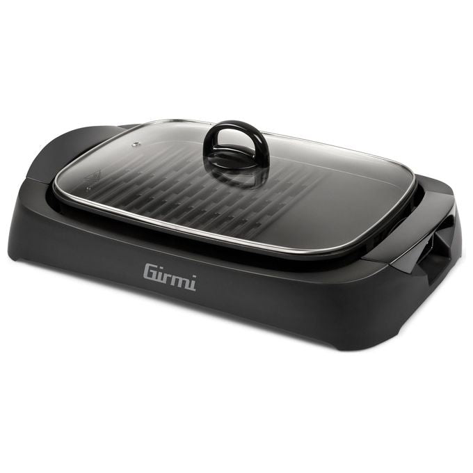 Girmi BQ90 Griglia Barbecue 2200W 40x30cm con Coperchio Vetro e Funzione Smokeless