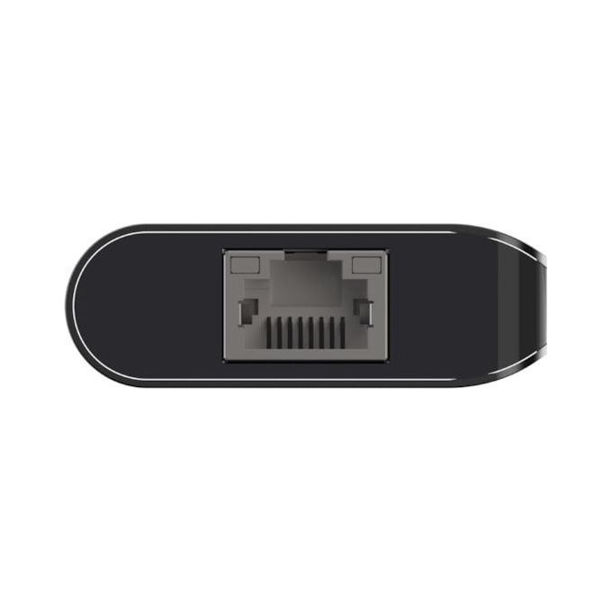Belkin AVC008BTSGY Hub Multimediale 6 in 1 USB-C con HDMI 4K USB 3.2 Gen 1 Ethernet Gigabit Lettore SD Ricarica Passante 100 W colore Grigio