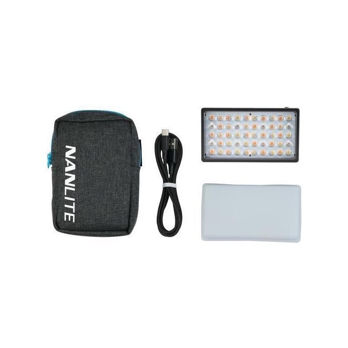 NanGuang 3740 Litolite 5C Flash compatto RGBWW 2700-7500K CRI 95 con batteria integrata e porta USB-C colore Nero