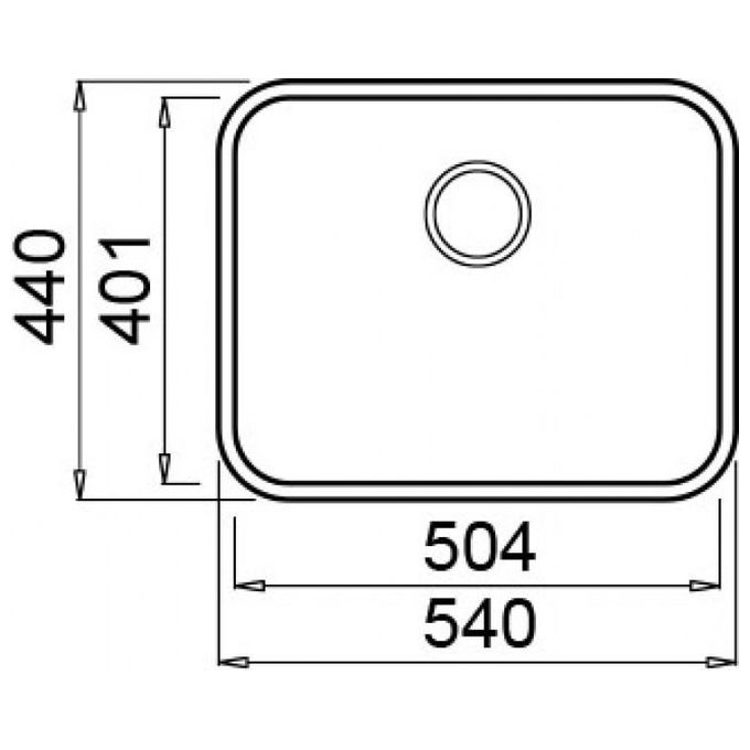Elleci Space 500 R50 LIC500SACPUN - Lavello sottotop 1 vasca, Acciaio inox satinato, 54x44 cm, sottotop, Inox satinato