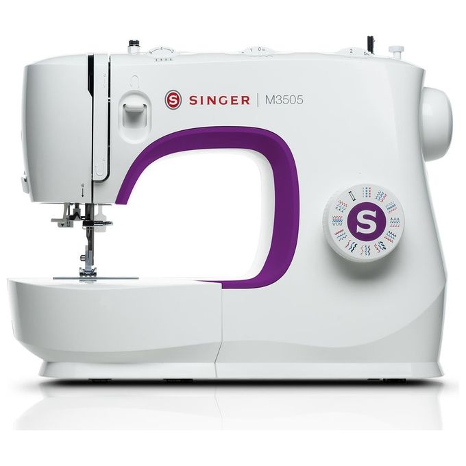 Singer M3505 Macchina da Cucire Semiautomatica Elettromeccanica 32 Punti Asola Automatica Braccio Libero colore Bianco