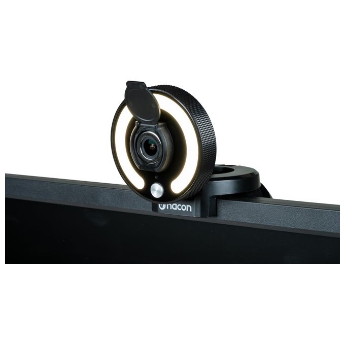 Nacon PCWEBCAMRL Webcam Full HD 1080p Streaming per PC Anello Luminoso Filtro Privacy USB-C colore Nero