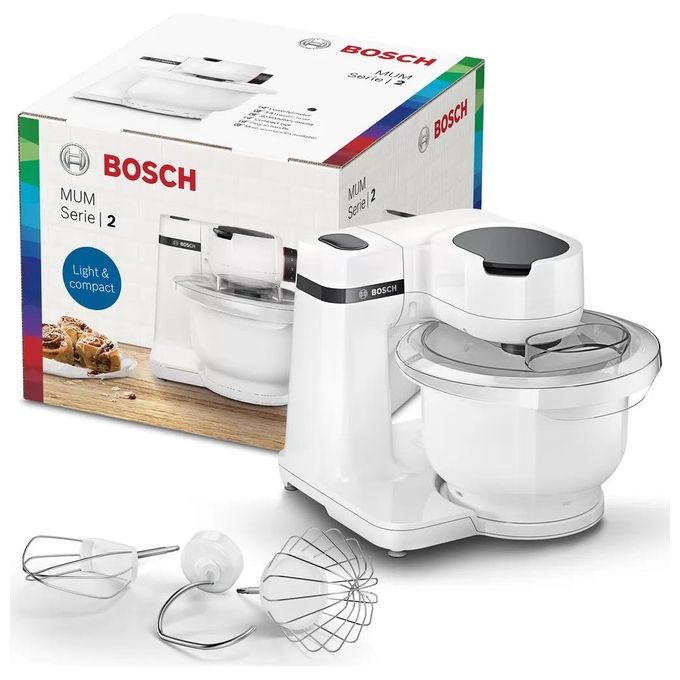 Bosch MUMS2AW00 Serie 2 Robot da Cucina 700W 3.8L 4 Velocita' Movimento Planetario 3D colore Bianco