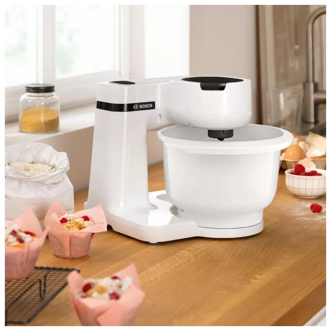 Bosch MUMS2AW00 Serie 2 Robot da Cucina 700W 3.8L 4 Velocita' Movimento Planetario 3D colore Bianco