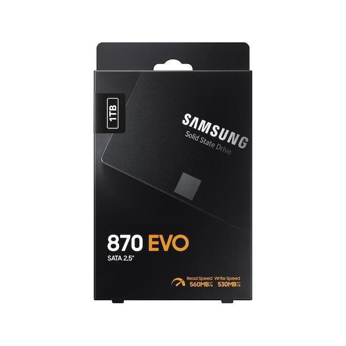 Samsung MZ-77E1T0B-EU 870 EVO SSD Interno 1TB SATA III 2.5'' V-NAND 560 MB-s lettura 530 MB-s scrittura colore Nero