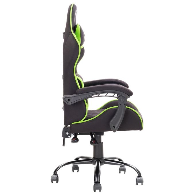 Itek RHOMBUS FF10 Sedia Gaming Tessuto Seduta a Rete Schienale Reclinabile 90-135° Doppio Cuscino 140 Kg colore Nero Verde