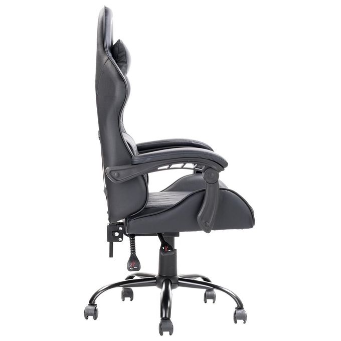 Itek RHOMBUS PF10 Sedia Gaming Ergonomica PVC Doppio Cuscino Schienale Reclinabile 90-135° Portata 140 Kg colore Nero
