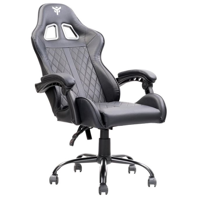 Itek RHOMBUS PF10 Sedia Gaming Ergonomica PVC Doppio Cuscino Schienale Reclinabile 90-135° Portata 140 Kg colore Nero