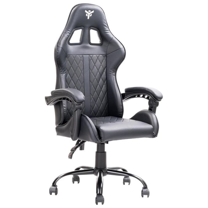 Itek RHOMBUS PF10 Sedia Gaming Ergonomica PVC Doppio Cuscino Schienale Reclinabile 90-135° Portata 140 Kg colore Nero