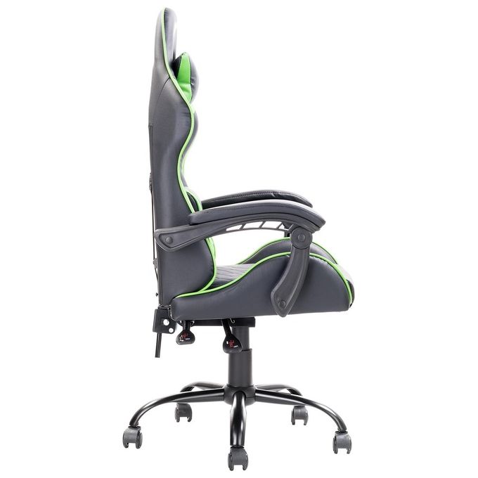 Itek ITCGPF10BG RHOMBUS PF10 Sedia Gaming Ergonomica PVC Doppio Cuscino Schienale Reclinabile 135° 140 Kg colore Nero Verde