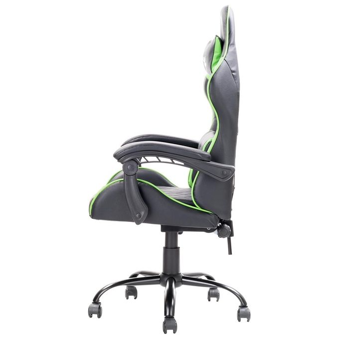 Itek ITCGPF10BG RHOMBUS PF10 Sedia Gaming Ergonomica PVC Doppio Cuscino Schienale Reclinabile 135° 140 Kg colore Nero Verde