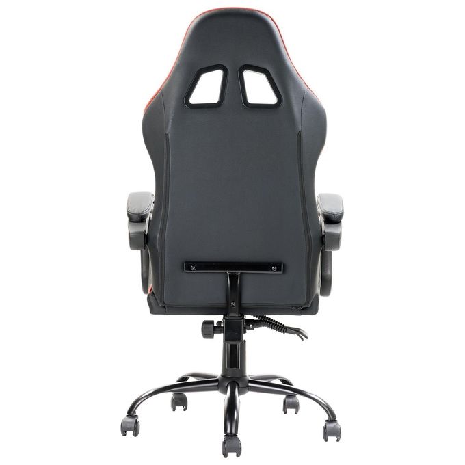 Itek ITCGPF10BR RHOMBUS PF10 Sedia per gaming universale Seduta imbottita Schienale reclinabile 90 135° Braccioli imbottiti Cuscino lombare Peso massimo 140 Kg Rotazione 360° Ruote in nylon 5 pezzi colore Nero Rosso