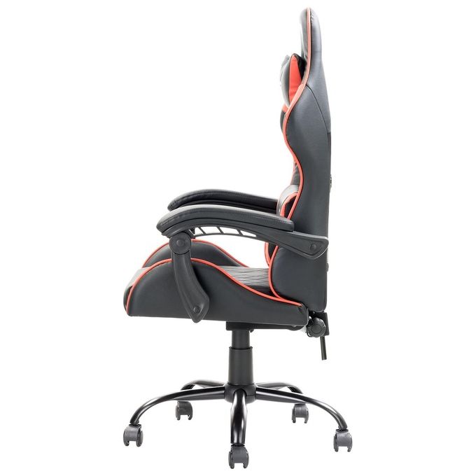 Itek ITCGPF10BR RHOMBUS PF10 Sedia per gaming universale Seduta imbottita Schienale reclinabile 90 135° Braccioli imbottiti Cuscino lombare Peso massimo 140 Kg Rotazione 360° Ruote in nylon 5 pezzi colore Nero Rosso