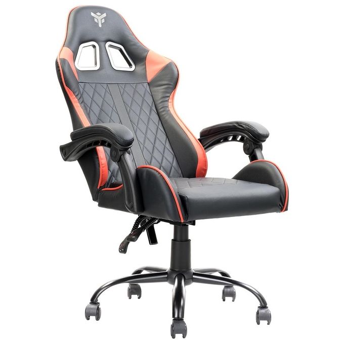 Itek ITCGPF10BR RHOMBUS PF10 Sedia per gaming universale Seduta imbottita Schienale reclinabile 90 135° Braccioli imbottiti Cuscino lombare Peso massimo 140 Kg Rotazione 360° Ruote in nylon 5 pezzi colore Nero Rosso