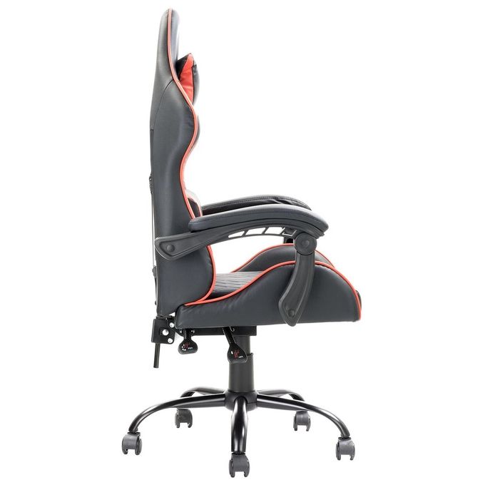 Itek ITCGPF10BR RHOMBUS PF10 Sedia per gaming universale Seduta imbottita Schienale reclinabile 90 135° Braccioli imbottiti Cuscino lombare Peso massimo 140 Kg Rotazione 360° Ruote in nylon 5 pezzi colore Nero Rosso