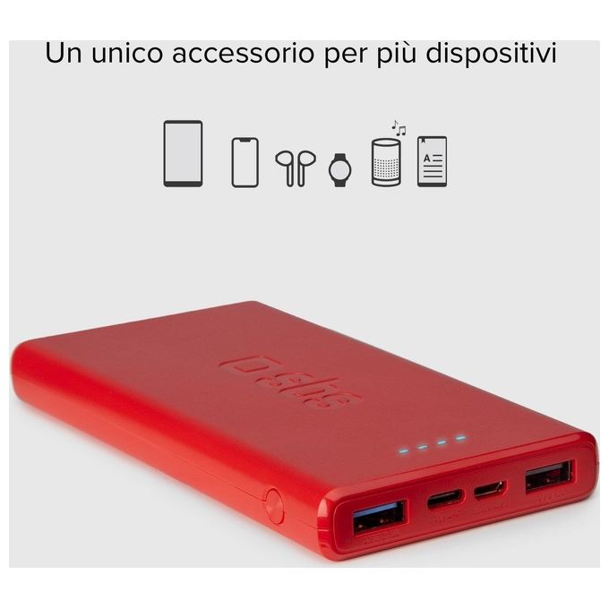 Sbs Powerbank 10.000mAh Extra Slim con Due Porte Usb 2.1A Intelligent Charge