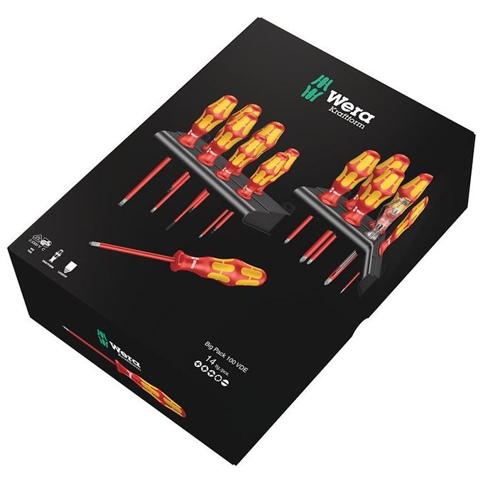 Wera Kraftform Big Pack 100 VDE Set Cacciaviti 14 Pezzi