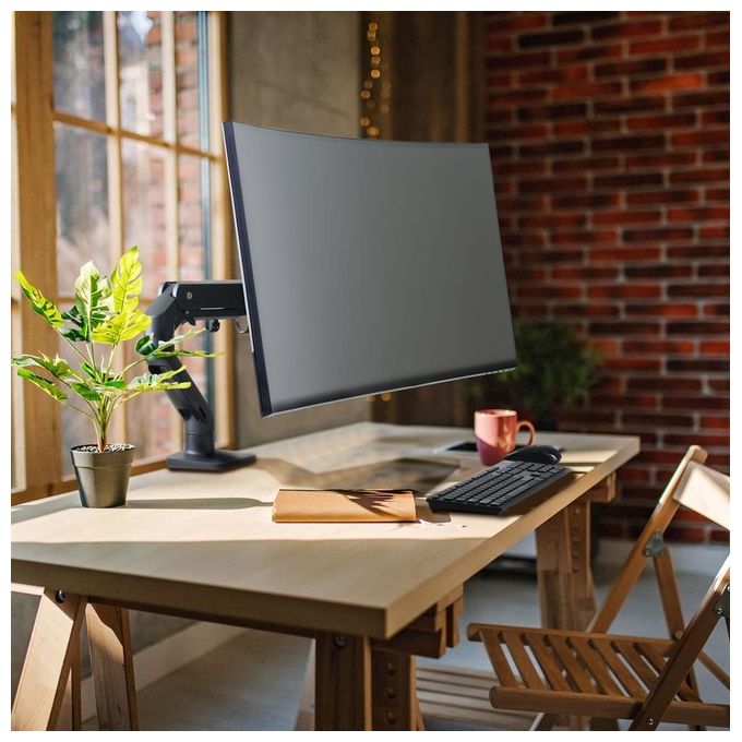 Ergotron 45-475-224 HX Braccio Monitor da Scrivania Singolo Ultrawide fino a 49'' 9,1-19,1 Kg VESA 200x200mm colore Nero