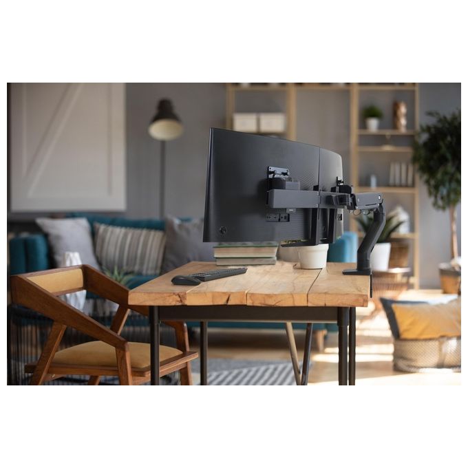 ERGOTRON 45-476-224 HX Braccio per Doppio Monitor da Scrivania fino a 32'' 2 Display VESA 75x75 100x100 mm Regolabile Altezza 29.2 cm Rotazione 360° Inclinazione ±75° colore Nero